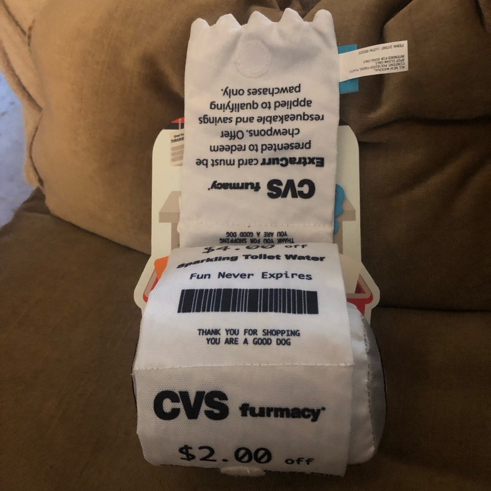 CVS Novelty Receipt Paper Dog Toy - $15 or $13 w/offer